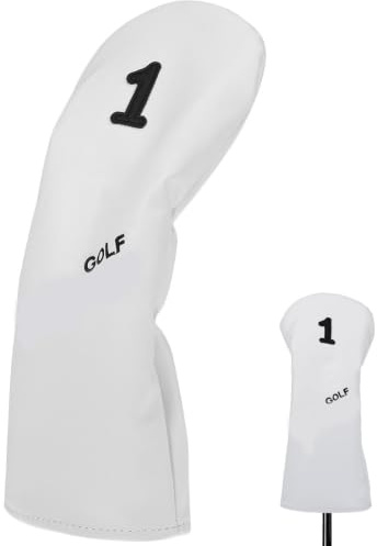 Golfschlägerhülle aus Pu, Weiße Putterabdeckung für Damen und Herren | Schützende Hülle, Universelle Passform, Leicht und Tragbar, Elegantes Design für Golfzubehör