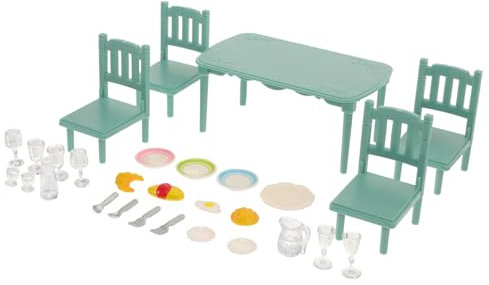 Milisten 1satz Miniatur Esszimmermöbel Set Für Tisch Und Stühle Mit Detailgetreuer Ausstattung Für Kreative Spielszenarien Und Kinderzimmerdekoration