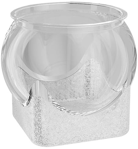 Vase de Bol à Poisson Transparent, Bol à Bulles Rond jardinière Peu Profond récipient en Plastique Fish Aquatique Plante Pot Jonquille Pot hydroponique de jardinière Aquarium