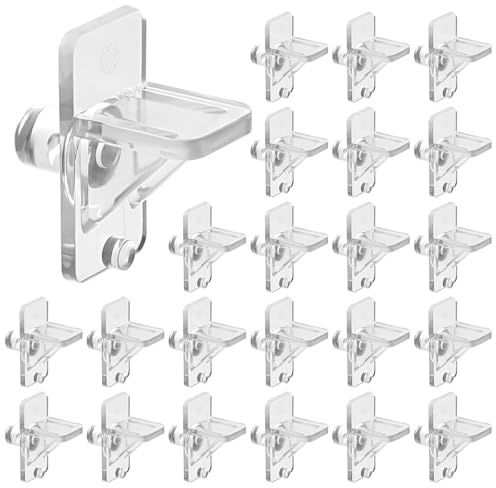 50 Pcs Cupboard Shelf Pegs Cabinet Shelf Support Pegs 1/4 Inch, Clear Plastic Shelf-Pins Furniture Support Pin Shelf-Supports Pins for Kitchen Cabinet Wood Shelving Bookcase Peg Replacement