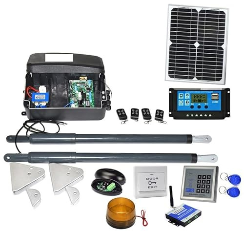 Motor Puerta Corredera, Solar, actuador lineal eléctrico de entrada de 12VDC, de Motor de 200kg, abridor de puerta oscilante GSM automático, 2 llaveros(1)