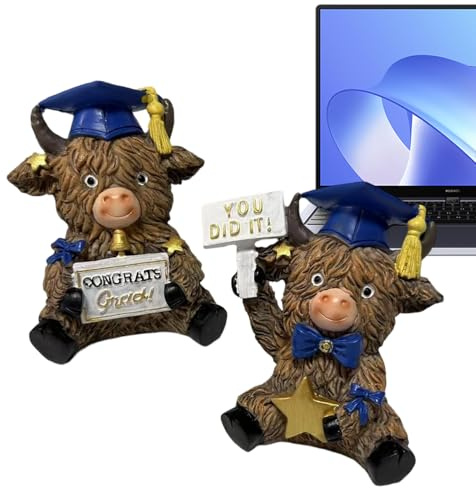 FmtwPhn Statuette de Vache - 2 Pièces Décorations Festives Mignonnes en Résine - Décoration Bovine pour Intérieur,pour Bureau Jardin Cour Entrée Salon Chambre Étudiante Appartement Anniversaire