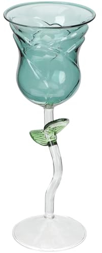 GALPADA Calice da Vino a Forma di Rosa in Vetro 200Ml Bicchiere da Cocktail Floreale per Feste Matrimoni e Giorno degli Innamorati Elegante Calice Decorativo per Bar e Casa