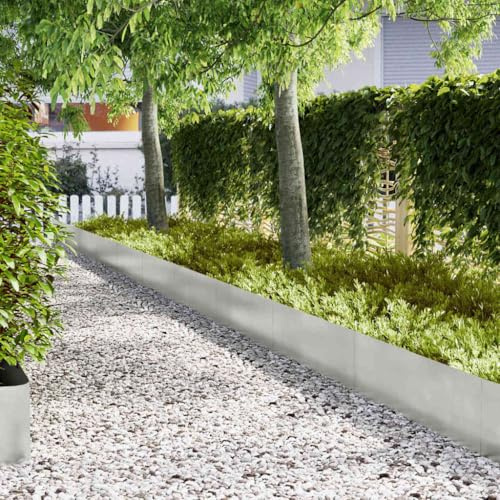 Beeteinfassung Rasenumrandung,Rasenkanten 50 pcs Silber 100 x 0,05 x 30 cm Edelstahl für Rasenkanten, Blumenbeete, Wege