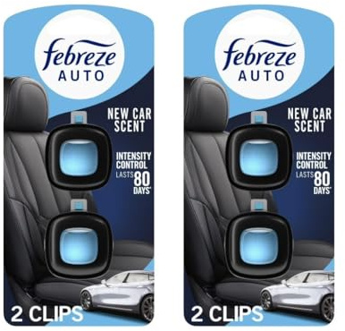 Feb-reze AUTO Car Air Freshener, Odor-Fighting Car Vent Clip, New Car - 2 Count - (2 pack)