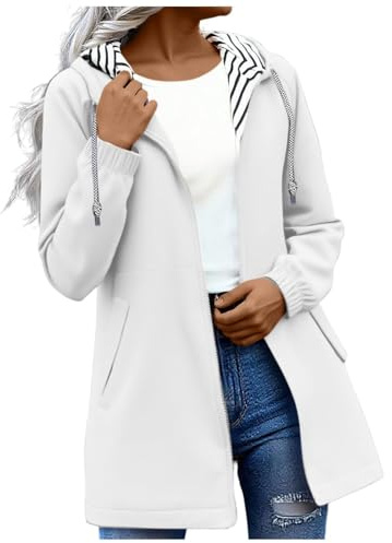 Générique Parka Femme Mi Saison Imperméable a Capuche Coupe Vent - Veste Longue Légère Couleur Unie avec Zippée Poches Manteau de Pluie pour Randonnée Montagne Velo Running Sport