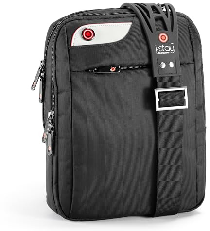 monolith - Sacoche i-Stay pour iPad et tablette de 10,1 pouces | Sac à bandoulière professionnel noir avec poche zippée, jusqu'à 8 kg