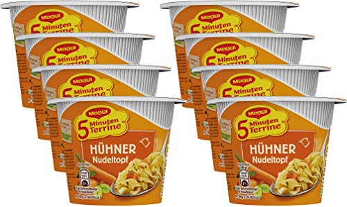 Maggi 5 Minuten Terrine Hühner Nudeltopf, 8er Pack (8 x 41 g)