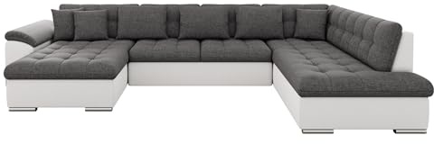 Mirjan24 Eckcouch Ecksofa Niko, Design Sofa Couch mit Schlaffunktion U-Sofa Große Farbauswahl Wohnlandschaft (Ecksofa Links, Soft 017 + Lux 06)