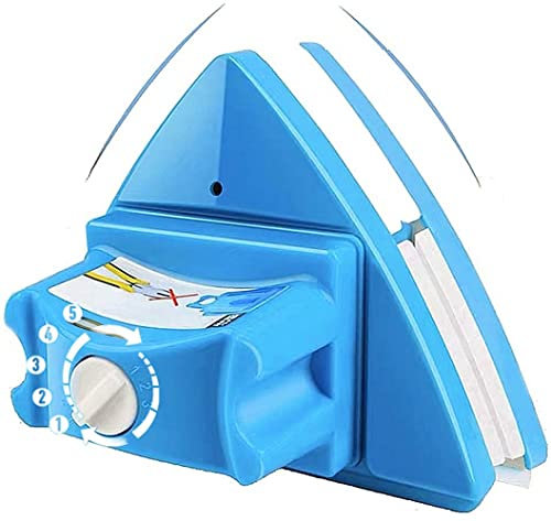 KOKITEA Double-Sided Window Cleaner Glass Wiper Magnetic Cleaning Tools, 5-Gears Adjustable Magnetic Glider Washing Brush Tools, for High-Rise Double Car Glazed Windows Thickness 0.3-1.2 (Blue)