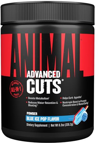 Animal Cuts Thermogenic Fat Burner Powder - Weight Loss for Women and Men for Metabolism, Energy, Focus, and Nootropic Brain Support with Ketones Appetite Suppressant - Blue Ice Pop Flavor