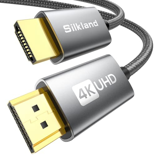 Silkland 4K HDMI Kabel 3M, HDMI 2.0 Kabel 4K@60Hz 2k@144Hz mit ARC UHD HDR 3D Ethernet 1080P, 18Gbps Highspeed 3Meter HDMI Monitor Kabel für PC Laptop TV Beamer Soundbar Blu-Ray PS4/PS5 Konsole | 4K@60Hz, ARC, HDR, 3D, Ethernet, langes HDMI-Kabel, kompatibel mit TV, Blu-Ray, PS4/3, Xbox, Projektor, Soundbar, PC