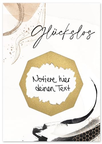 Joli Coon 5 Premium Karten STARDUST, mit FinePaper Kuvert & Wachssiegel | 350g Perlmuttpapier mit Schimmereffekt, weiße Innenseite, goldveredeltes Fine-Paper-Kuvert, Wachssiegel, Premium-Papeterie