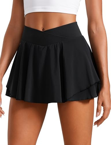 CRZ YOGA Crossover Hohe Taille Tennisrock Schwarz 38