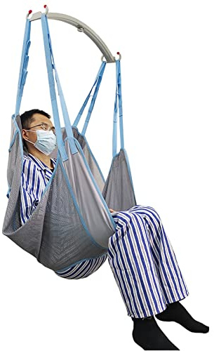 Patient Lift Sling, 507lbs Patient Aid Full Body Universal Sling with 3 Directional Grips Mesh Breathable Patient Transfer Sling for Bariatric Nursing Caregiver Elderly Disabled (M)