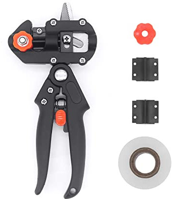 Yuhtech Garten Pfropfschere Veredelungsschere Ratschenschere Kit, Garden Grafting Tool, Einhand Obstbäume Pfropfen Schneidwerkzeug mit Veredelungsband für Garten Pflanz Obstbaum Pfropfen