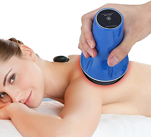 Juego de ventosas calefactoras, masajeador raspador, ventosas eléctricas de 6 Engranajes, masajeador Gua Sha de Fisioterapia portátil para aliviar el Dolor de Espalda y Cuerpo