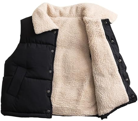 Runstarshow Girls Boys Fleece Vest Padded Gilet Lined Toddler Sleeveless Coat Jacket Body Warmer Waistcoat With Pockets Winter Warm Clothes Unisex 1-12 Years