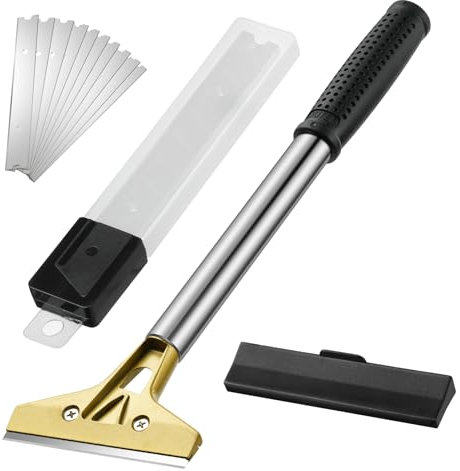 Reinigungsklinge flintronic Schaber, Tapetenentferner mit 10 Klinge, 4'' Tapetenschaber mit Gummigriff, Scraper mit Gummigriff, Farbschaber zum Entfernen
