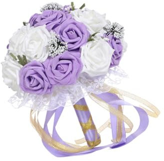 TOPBATHY 1stück Schöner Brautstrauß Aus Kunstblumen Lebensecht Und Elegant Für Hochzeiten Als Kreative Deko Für Verschiedene Anlässe Für Schlafzimmer Wohnzimmer Und Mehr
