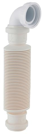 Balterley Bathroom Waste Trap for Furniture Basins, Basin Waste Trap for Furniture Basin and Bathroom Washbasin, Flexible Traps for Sink Wastes - 54 x 252 x 54mm (White)
