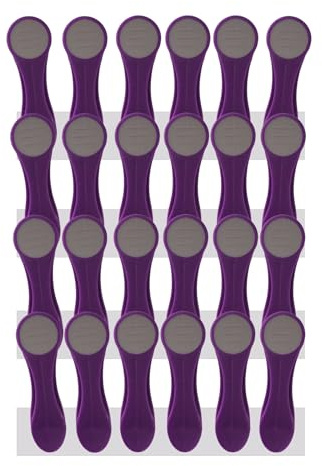 24 pinzas para la ropa con resortes de compresión de acero inoxidable y agarre suave, tacto suave, color lila gris
