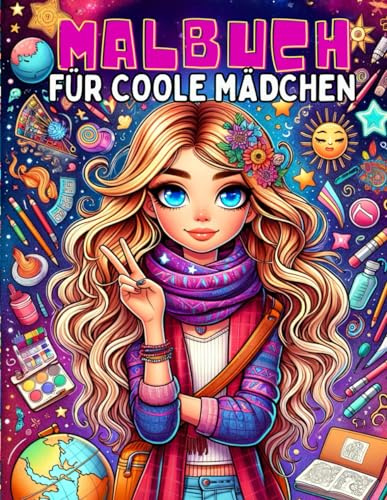 Malbuch für Coole Mädchen ab 10 Jahren: Beschäftigungsbuch mit 50 coolen Motiven (Portraits, Pferde, Manga Mädchen und mehr) für Mädchen und Teenager Malen ab 10