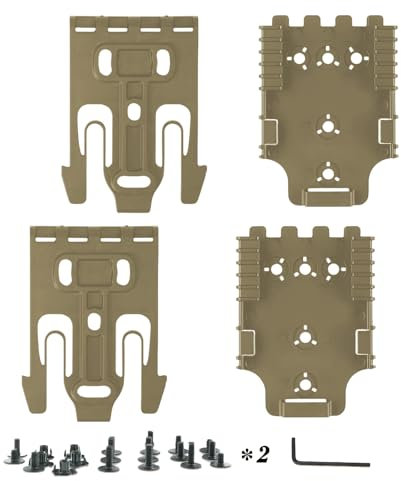WGLILO QLS Kit sistema di bloccaggio rapido, fondina per gamba a goccia, accessori per cintura universale a media corsa, 2 pezzi, marrone chiaro