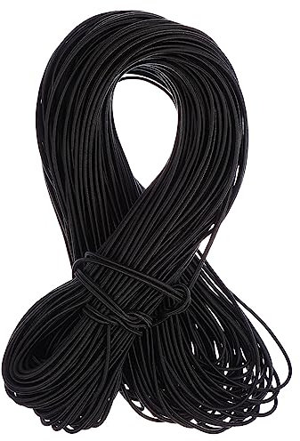 NUOBESTY 100m Schwarzes Elastikband Rundes Stretch-Kordel DIY Basteln Maskenherstellung Schmuck Armbänder Textil Verzierung Langlebig Und Einfach Zuschneidbar
