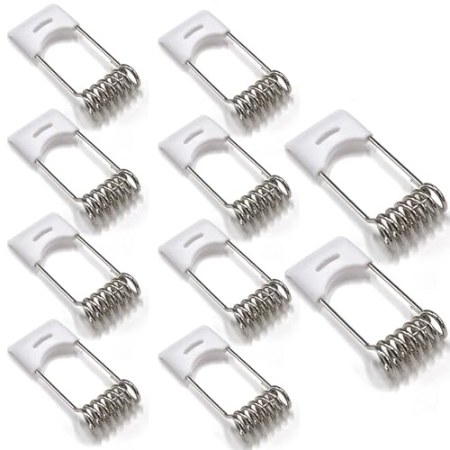 10 clip a molla per downlight, 45 x 17 mm, clip di fissaggio a molla, accessori per lampade da incasso a soffitto, colore bianco