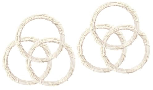 STOBAZA 6 STK weißer Rebenkranz girlanden Weihnachten weinachts girlanden weihnachtdeko weihachtsdeko гирлянда Zweig Kranz Reifen Kranz Basis Ring Rahmen Kranz Zubehör runder Rattankranz