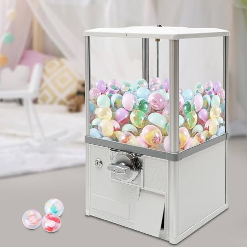 Vending Machine 21 Inch Commercial Gumball Machine,Freestanding Candy Gumball Machine Vending Machine Dispenser (White)