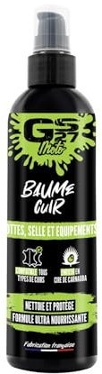GS27 - Baume Cuir Moto - Bottes, Selle et Équipements - Nettoie et Nourrit - Film Imperméabilisant - 250ml