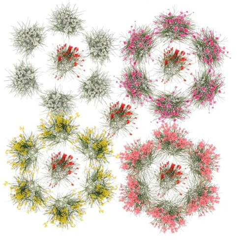 COOPHYA Mini Racimo De Flores Estático 5 Piezas, Multicolor, Decoración para Maquetas y Simulación De Racimos De Flores, Adecuado para Modelismo Ferroviario y Manualidades