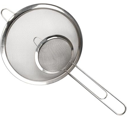 Set di 2 colini da cucina, in acciaio inox, per cucina, quinoa, farina, riso, zucchero a velo, tè