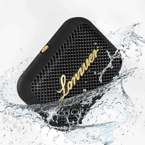 Enceinte Bluetooth ultra-portable - Étanchéité IPX7, basses puissantes, 8 h d'autonomie, TWS, micro intégré, sangle de fixation incluse pour le cyclisme, le sport, les voyages et le camping - Noir