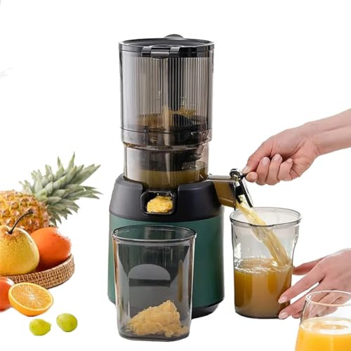 IUokLU Estrattore di Succo Lento Professionale da 300 W estrattore di Succo a Freddo con masticazione con tramoggia di Alimentazione da 13 cm estrattore di Succo,