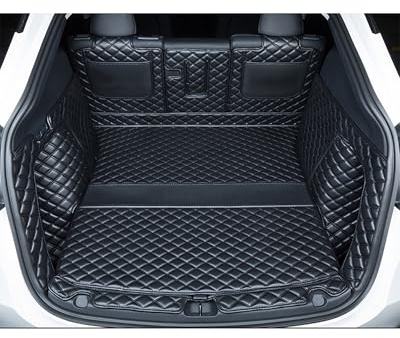 2026 Tesla Model Y Juniper 5-Sitzer Vollabdeckung Kofferraumauskleidung – strapazierfähige wasserdichte Kofferraummatte (Schwarz/Schwarz)