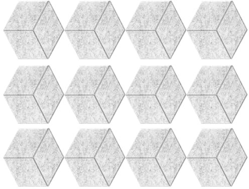 Fluxioxtna 12 Pack Hexagonal Foam Panels Polyester Soundproof Wall Panels Hexagonal Wall Tiles For Living Room Studios
