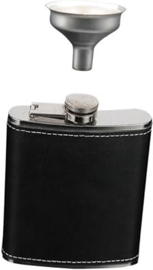 Mikikit 8oz Flasque Étanche Acier Inoxydable Entonnoir pour Whisky Rhum et Vodka Poche Main