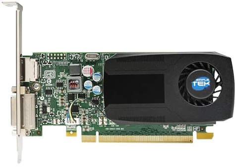 SIMPLETEK - Scheda video low-profile 1 GB GDDR3, slot PCIe 2.0 x16, uscite DVI‑I e DisplayPort, raffreddamento attivo (Ricondizionato)