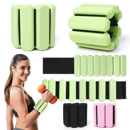 Verstellbare Handgelenkgewichte mit 2 Stück (Je 0,45 kg), Langlebiges tragbares gewichtsmanschetten,ankle weights und Knöchelgewichte für Yoga,Tanz, Pilates, Cardio, Aerobic, Walking