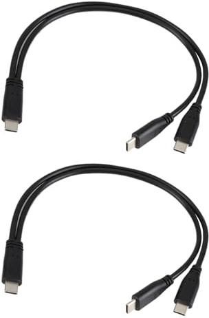 Anrbb 2 cavi 2 in 1 da tipo C a doppio tipo C da 30 cm, 3 A ricarica rapida, cavo Y Splitter, compatibile con smartphone, tablet, Powerbanks, cuffie Bluetooth, ricarica solo