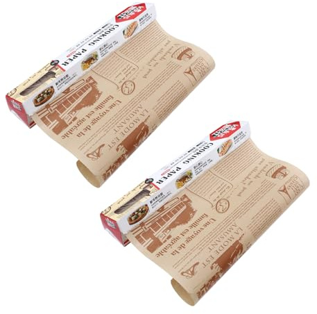 Alipis 2rollos Papel De Horno Anti-grasa De Papel Para Hornear Absorbente De Aceite Herramienta De Cocina Para Hornear Pan Color Marrón Para Uso Bandejas De Horno