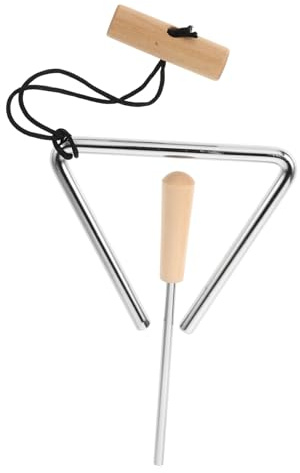 BESPORTBLE Triangle Percussion Instrument with Striker Clear Bright Sound Handheld Triangle Bell for Music Education School Bands Orchestras and Rhythm Learning
