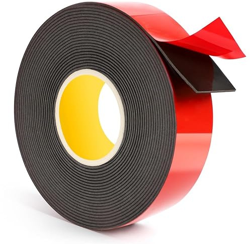 Ruban adhésif double face extra fort - 5 m x 25 mm - Étanche - Multifonction - Pour mur, voiture, maison, bande LED, décoration de bureau et extérieur