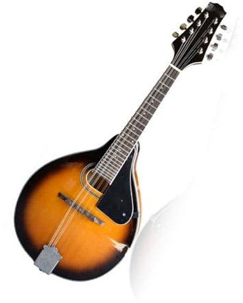 Acoustic Mandolin Eight String Mandolin With Spruce Top Round Holes Burgundy And Accessories.(Orange)