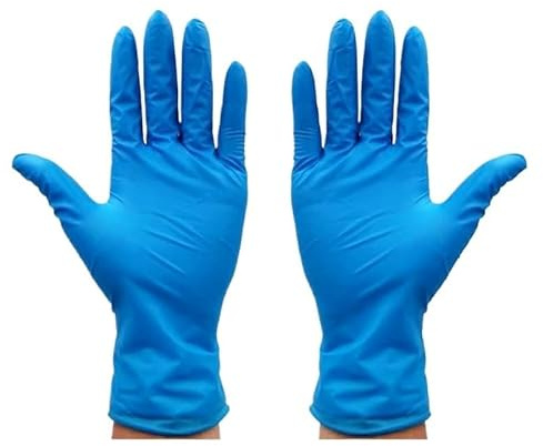 20/50/100 pezzi Guanti monouso in nitrile blu for la pulizia della casa for cucina, cottura, il lavaggio dei piatti, cura degli animali domestici, senza lattice(Blue 20PCS,S)