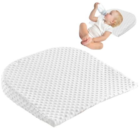 Cuscino a Cuneo per Neonato, Inclinazione di 15° Morbido e Confortevole Cuscino per il Reflusso Acido con Fodera Rimovibile e Cerniera Invisibile per Allattare con il Biberon, Dormire, Allattare al S