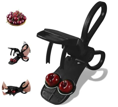 Cherry Pitter, Cherries Corer with Hand-held Push Design Olive and Cherry Pitters Corer Tool Quick Portable Pitting Tool for Making Jam (Black)